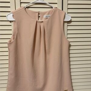 Calvin Klein Women's Soft Pink Sleeveless Blouse